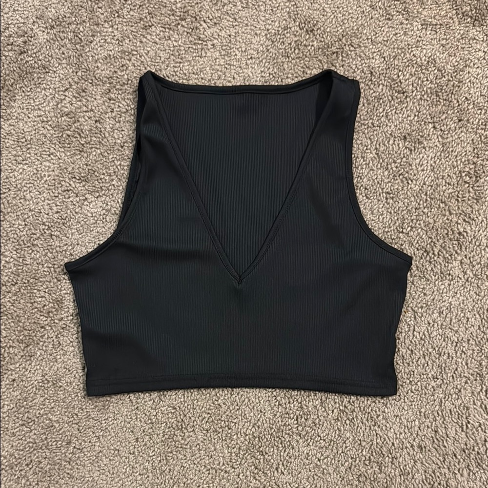 SO Black Fitted Sleeveless Crop Tank Top